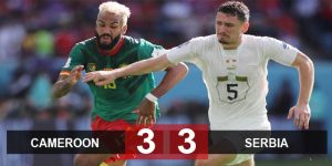 Cameroon cầm hòa Serbia trong trận đấu có tới 6 bàn thắng - Giữ lại hi vọng cho cả 2 đội ở lượt cuối
